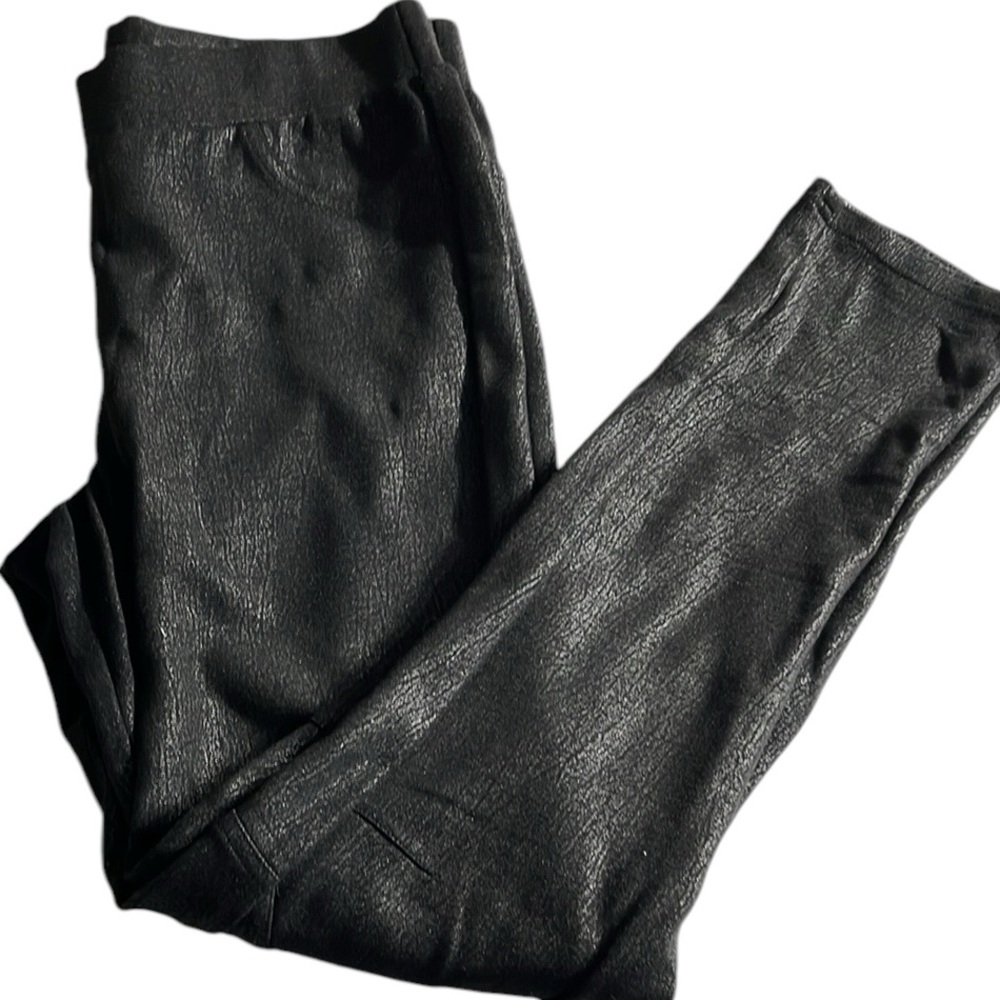 INC International Concepts size 12 black coated leggings faux leather look
